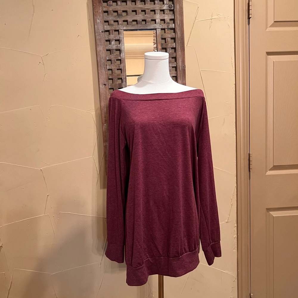 Burgundy Off-Shoulder Top